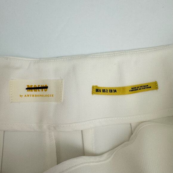 Anthropologie Maeve White Clean Crop Wide Leg Pants Women's 2 NWT - Picture 8 of 8